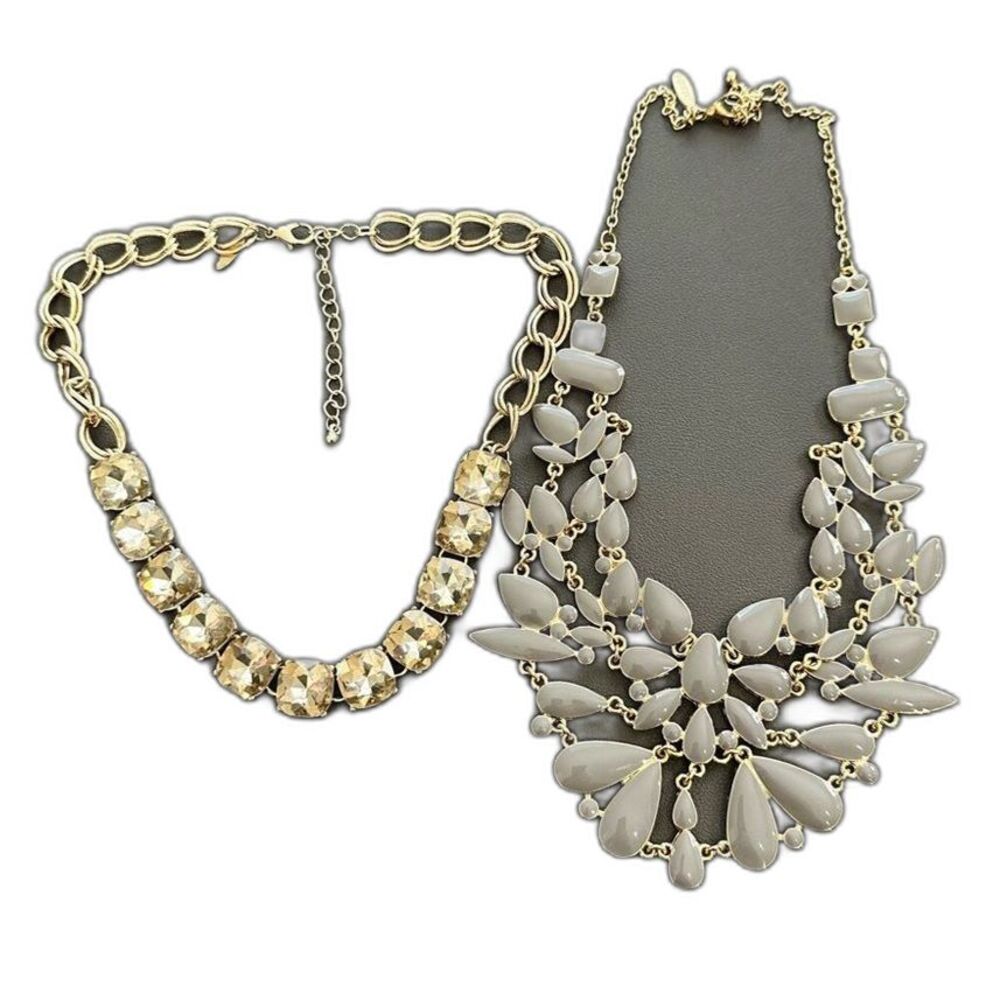 NATASHA - Two beautiful Natasha statement necklaces, enamel and crystal